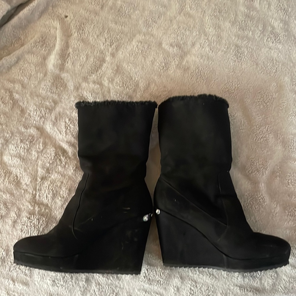 Juicy Couture Black Wedge Boots